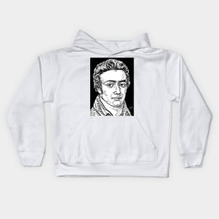 SAMUEL TAYLOR COLERIDGE ink portrait Kids Hoodie